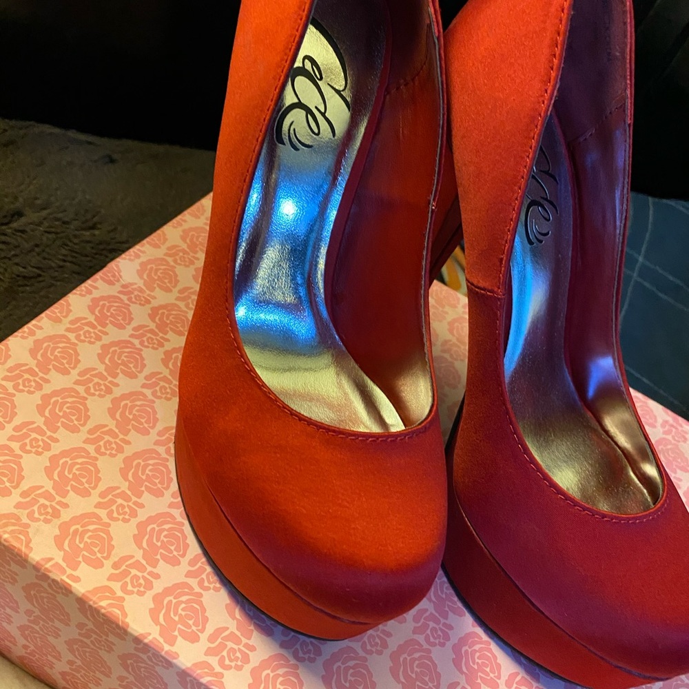 Red Satin high heels!